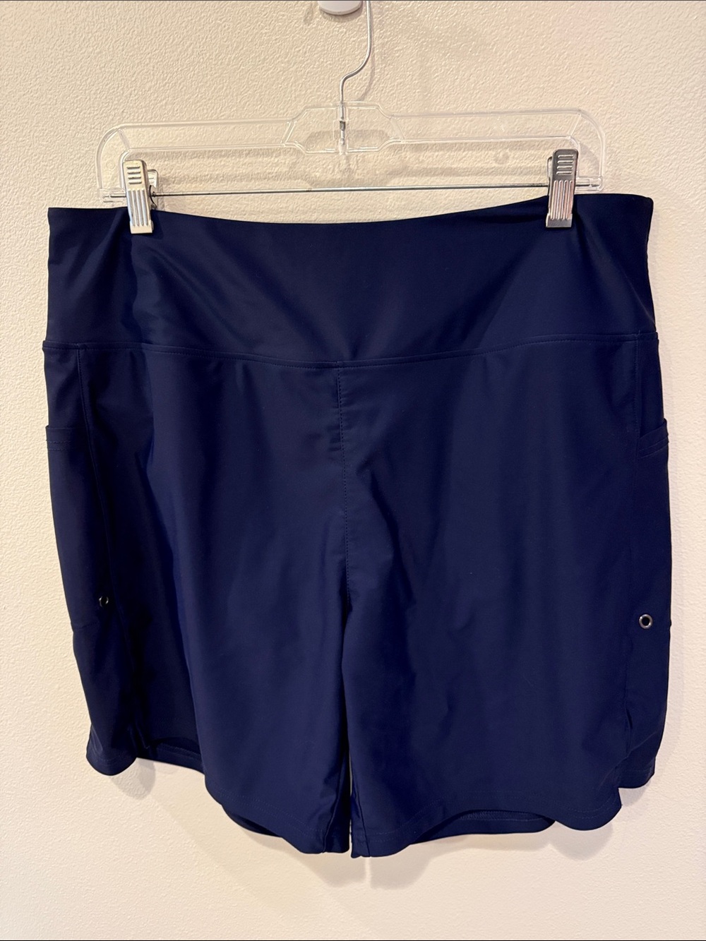 Women’s High-Waist Athletic Swim Shorts — Navy